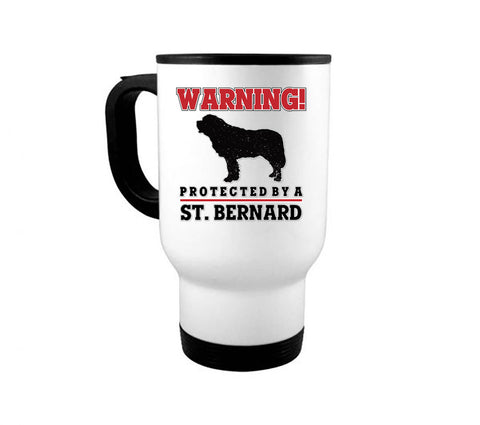 Warning Protected By A St. Bernard Mug