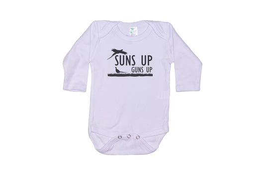 Suns Up Guns Up Baby Onesie