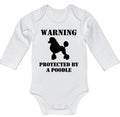 Warning Protected By A Poodle Baby Onesie
