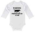 Warning Protected By A Lab Baby Onesie