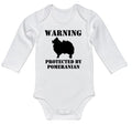 Warning Protected By Pomeranian Baby Onesie