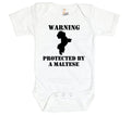 Warning Protected By A Maltese Baby Onesie