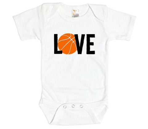 Love Basketball Baby Onesie