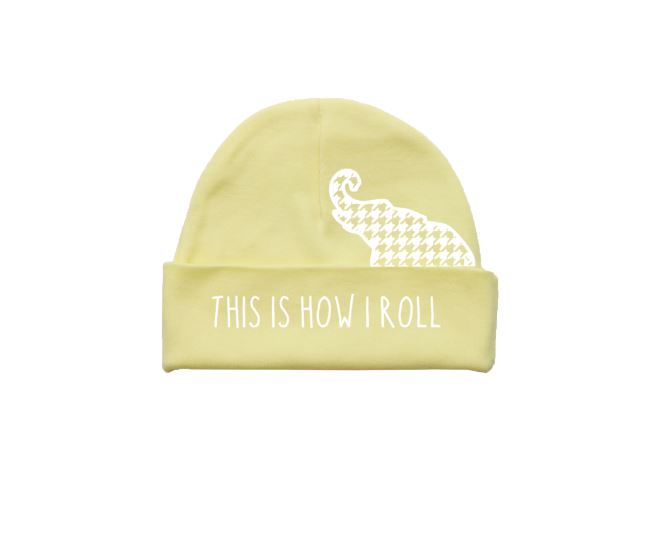 This Is How I Roll (Houndstooth Elephant) Baby Beanie
