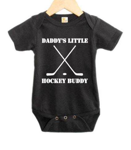 Hockey Onesie, Daddy's Little Hockey Buddy, Hockey Baby Outfit, Ice Hockey Newborn Bodysuit, Hockey Buddy Onesie, Hockey Baby Clothes, Gift - Chase Me Tees LLC