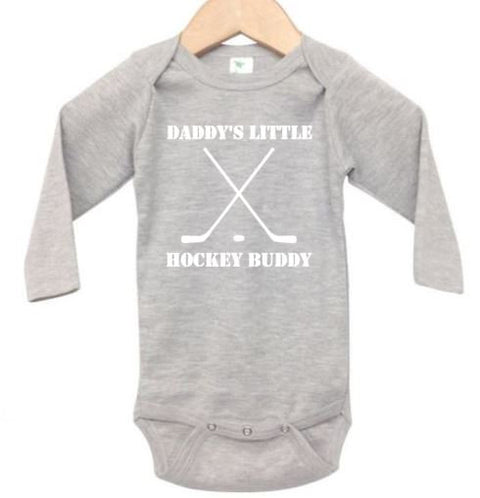 Hockey Onesie, Daddy's Little Hockey Buddy, Hockey Baby Outfit, Ice Hockey Newborn Bodysuit, Hockey Buddy Onesie, Hockey Baby Clothes, Gift - Chase Me Tees LLC