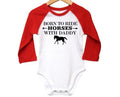 Horse Onesie, Born To Ride Horses With Daddy, Raglan Onesie, Horse Romper, Born To Ride, Baby Horse Outfit, Newborn Horse Onesie, Horses - Chase Me Tees LLC