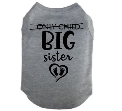 Big Sister Dog Shirt, Only Child Big Sister, Baby Announcement, Big Sister Puppy Shirt, Big Sis Dog Shirt, Baby Announcement Dog Shirt - Chase Me Tees LLC
