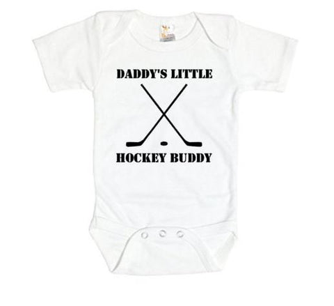 Hockey Onesie, Daddy's Little Hockey Buddy, Hockey Baby Outfit, Ice Hockey Newborn Bodysuit, Hockey Buddy Onesie, Hockey Baby Clothes, Gift - Chase Me Tees LLC
