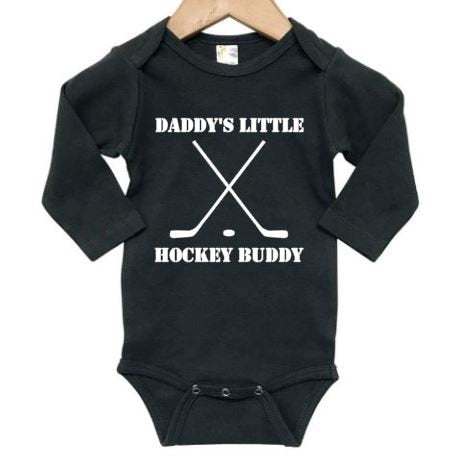 Hockey Onesie, Daddy's Little Hockey Buddy, Hockey Baby Outfit, Ice Hockey Newborn Bodysuit, Hockey Buddy Onesie, Hockey Baby Clothes, Gift - Chase Me Tees LLC
