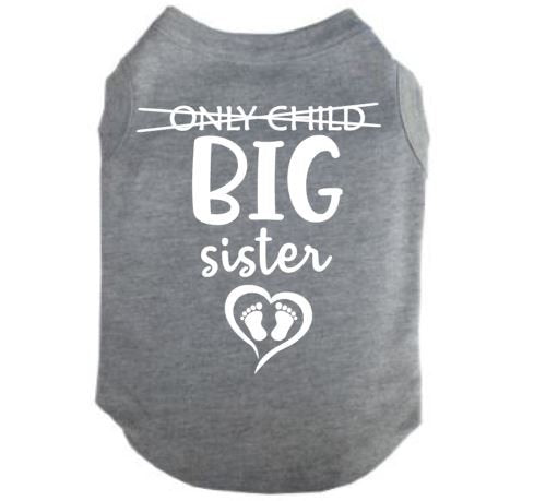 Big Sister Dog Shirt, Only Child Big Sister, Baby Announcement, Big Sister Puppy Shirt, Big Sis Dog Shirt, Baby Announcement Dog Shirt - Chase Me Tees LLC