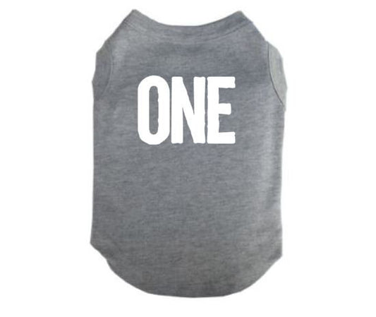 Dog Birthday Shirt, First Birthday, ONE, One Year Old Dog T, Dog's First Birthday, Dog Birthday Outfit, Puppy B-day Outfit, Dog Apparel - Chase Me Tees LLC