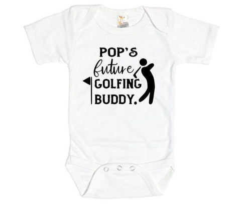 Pop's Baby Onesie, Pop's Future Golfing Buddy, Golfing Onesie, Golfing Bodysuit, Baby Announcement, Newborn Pop's Outfit, Baby Pop's Onesie - Chase Me Tees LLC