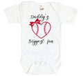 Baseball Onesie, Daddy's Biggest Fan, Baby Announcement, Baseball Bodysuit, Baseball Dad, Baby Reveal, Baseball Baby, Newborn Baseball, Cute - Chase Me Tees LLC