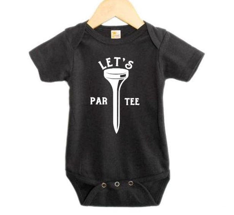 Golfing Baby Onesie, Let's Par Tee, Golf Bodysuit, Newborn Golfing Outfit, Golfing Romper, Baby Golfing Onesie, Golf Apparel, Baby Shower - Chase Me Tees LLC