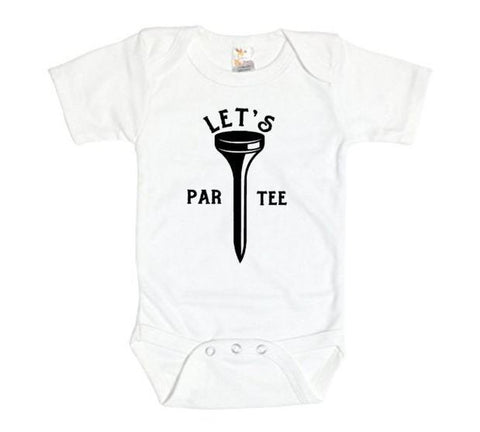 Golfing Baby Onesie, Let's Par Tee, Golf Bodysuit, Newborn Golfing Outfit, Golfing Romper, Baby Golfing Onesie, Golf Apparel, Baby Shower - Chase Me Tees LLC