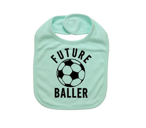 Soccer Bib, Future Baller, Futbol Bib, Baby Shower Gift, Baby Soccer Bib, Futbol Apparel, Newborn Soccer Bib, Infant Bibs, Infant Sports - Chase Me Tees LLC