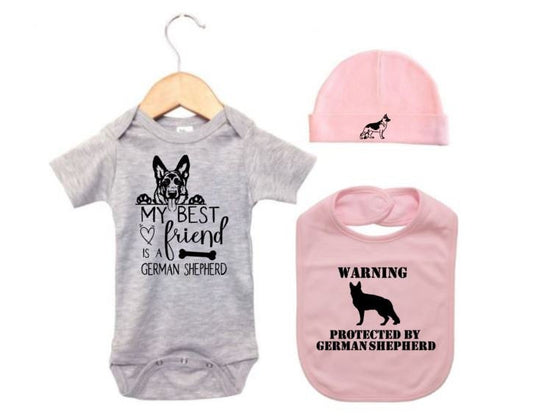 German Shepherd Onesie, German Shepherd Bundle, Newborn German Shepherd, Baby German Shepherd Outfit, German Shepherd Apparel, Baby Shower - Chase Me Tees LLC