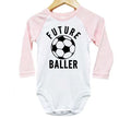 Soccer Onesie, Future Baller, Newborn Soccer Outfit, Futbol Onesie, Raglan Onesie, Soccer Bodysuit, Soccer Romper, Baby Shower Gift, Soccer - Chase Me Tees LLC