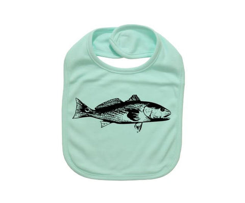 Cute Baby Bib, Red Fish, Newborn Bib, Baby Shower, Red Fish Apparel, Baby Red Fish Bib, Ocean Life, Gift For Baby, Fishing Baby, Fish Bibs - Chase Me Tees LLC