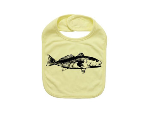 Cute Baby Bib, Red Fish, Newborn Bib, Baby Shower, Red Fish Apparel, Baby Red Fish Bib, Ocean Life, Gift For Baby, Fishing Baby, Fish Bibs - Chase Me Tees LLC