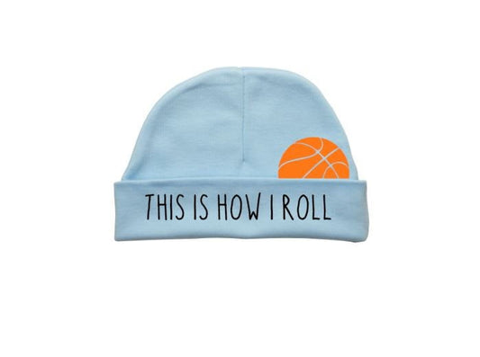 Baby Basketball Hat, This Is How I Roll, Basketball Baby Beanie, Baby Shower Gift, Newborn Bball Hat, Basketball Hat, Infant Beanie, B-ball - Chase Me Tees LLC