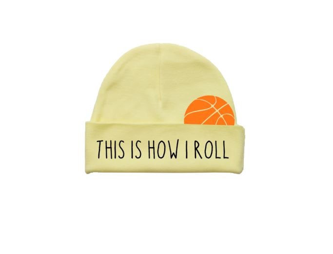 Baby Basketball Hat, This Is How I Roll, Basketball Baby Beanie, Baby Shower Gift, Newborn Bball Hat, Basketball Hat, Infant Beanie, B-ball - Chase Me Tees LLC