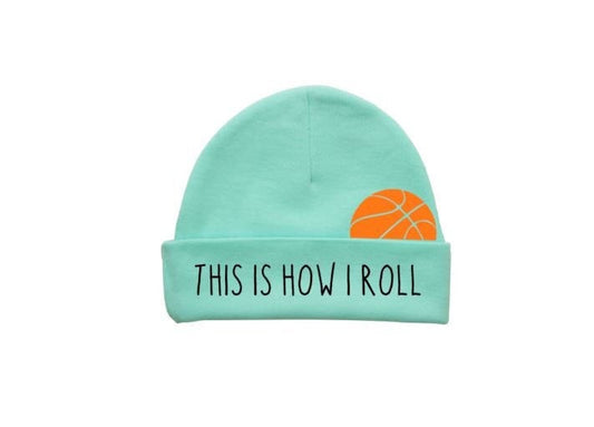 Baby Basketball Hat, This Is How I Roll, Basketball Baby Beanie, Baby Shower Gift, Newborn Bball Hat, Basketball Hat, Infant Beanie, B-ball - Chase Me Tees LLC