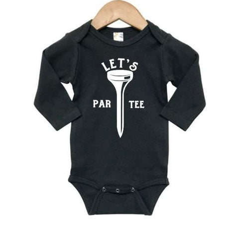 Golfing Baby Onesie, Let's Par Tee, Golf Bodysuit, Newborn Golfing Outfit, Golfing Romper, Baby Golfing Onesie, Golf Apparel, Baby Shower - Chase Me Tees LLC