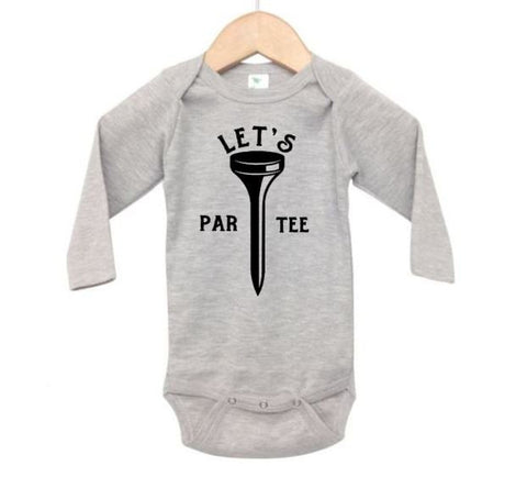 Golfing Baby Onesie, Let's Par Tee, Golf Bodysuit, Newborn Golfing Outfit, Golfing Romper, Baby Golfing Onesie, Golf Apparel, Baby Shower - Chase Me Tees LLC