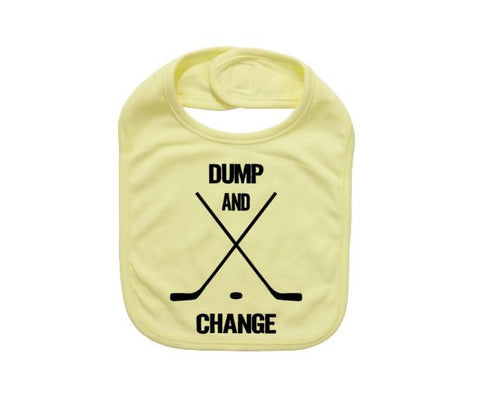 Baby Hockey Bib, Dump And Change. Baby Shower, Gift For Baby, Newborn Bib, Funny Infant Bib, Hockey Baby, Hockey Bibs, Cute Newborn Bibs - Chase Me Tees LLC