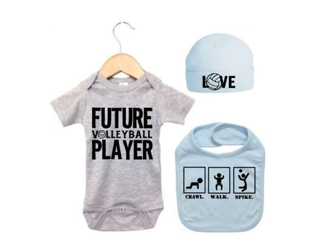 Baby Volleyball Outfit, Baby Shower, Gift Set For Baby, Newborn Volleyball Onesie, Infant V-ball Bodysuit, Volleyball Baby, V-ball Baby - Chase Me Tees LLC