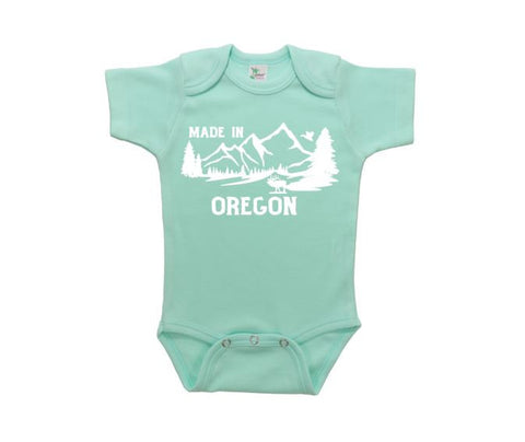 Made In Oregon, Oregon Onesie, Baby Shower Gift, OR Onesie, Baby Oregon Outfit, Cute Infant Outfit, Oregon Apparel, Oregon Baby, Baby Reveal - Chase Me Tees LLC