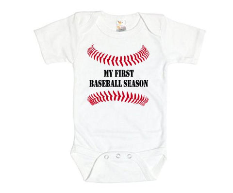 My First Baseball Season, Baby Baseball Onesie, Baseball Onesie, 1st Baseball Season, Baby Shower, Baby Announcement, Baseball Baby, Reveal - Chase Me Tees LLC