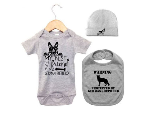 German Shepherd Onesie, German Shepherd Bundle, Newborn German Shepherd, Baby German Shepherd Outfit, German Shepherd Apparel, Baby Shower - Chase Me Tees LLC