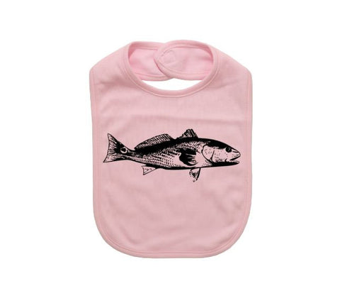 Cute Baby Bib, Red Fish, Newborn Bib, Baby Shower, Red Fish Apparel, Baby Red Fish Bib, Ocean Life, Gift For Baby, Fishing Baby, Fish Bibs - Chase Me Tees LLC