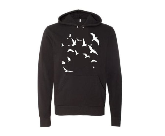 Unisex Hoodies, Flying Birds, Nature Lover, Nature Hoodie, Fashion, Trendy, Camping Apparel, Gift For Him, Gift For Her, Gift For Bird Lover - Chase Me Tees LLC