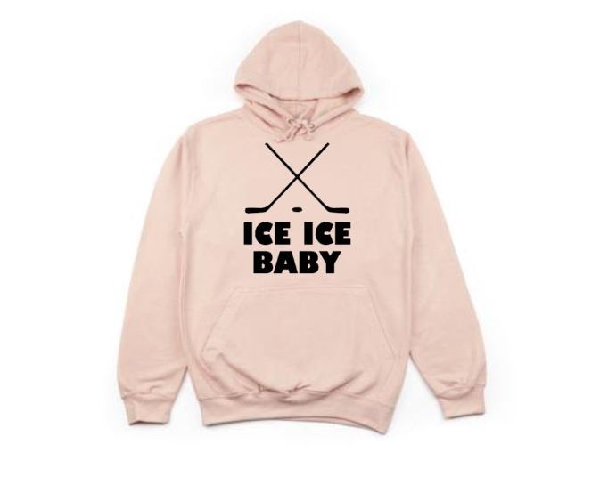 Hockey Hoodie, Ice Ice Baby, Unisex Hoodies, Hockey Apparel, Ice Hockey, Funny Hoodies, Gift For Hockey Player, Gift For Him, Fashion, humor - Chase Me Tees LLC
