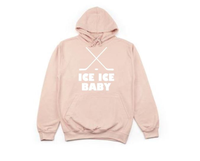 Hockey Hoodie, Ice Ice Baby, Unisex Hoodies, Hockey Apparel, Ice Hockey, Funny Hoodies, Gift For Hockey Player, Gift For Him, Fashion, humor - Chase Me Tees LLC