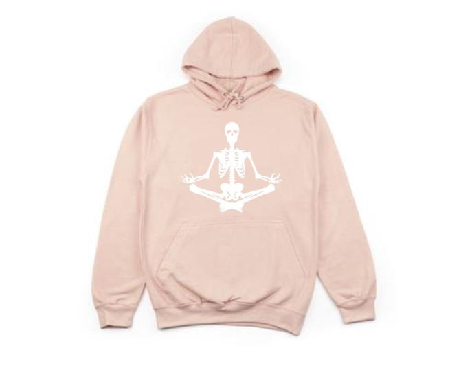 Halloween Apparel, Yoga Bones, Unisex Hoodie, Halloween Hoodie, Skeleton, Men's Halloween, Gift For Her, Skeleton Apparel, Funny Hoodies - Chase Me Tees LLC