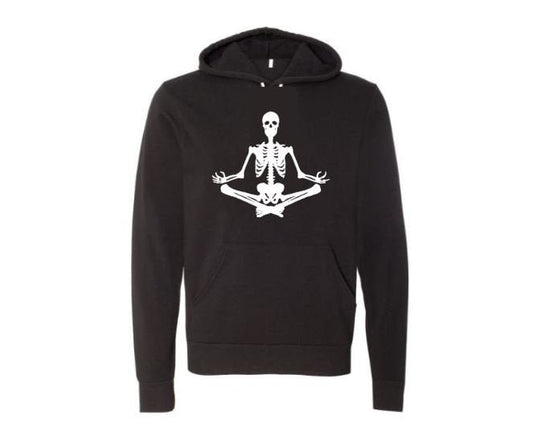 Halloween Apparel, Yoga Bones, Unisex Hoodie, Halloween Hoodie, Skeleton, Men's Halloween, Gift For Her, Skeleton Apparel, Funny Hoodies - Chase Me Tees LLC