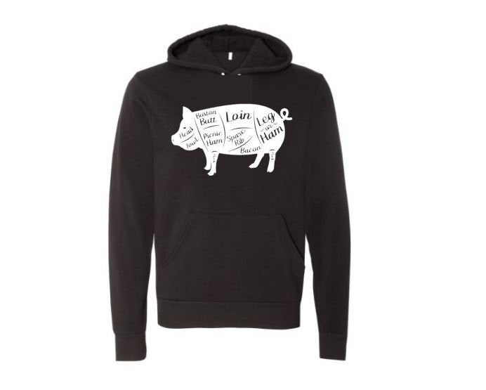 Pig Apparel, Pig Cuts, Unisex Hoodie, Farm Apparel, Pig Hoodie, Gift For Pig Lover, Pig Farmer, Gift For Him, Pigs, Gift For Her, Humor - Chase Me Tees LLC