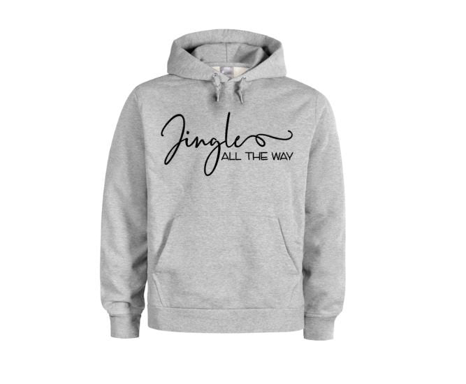 Christmas Hoodie, Jingle All The Way, Christmas Apparel, Unisex Hoodies, Festive, Seasons Greetings, Gift For Her, Holiday Hoodie, HO HO HO - Chase Me Tees LLC