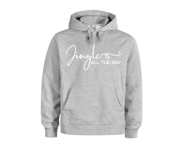 Christmas Hoodie, Jingle All The Way, Christmas Apparel, Unisex Hoodies, Festive, Seasons Greetings, Gift For Her, Holiday Hoodie, HO HO HO - Chase Me Tees LLC
