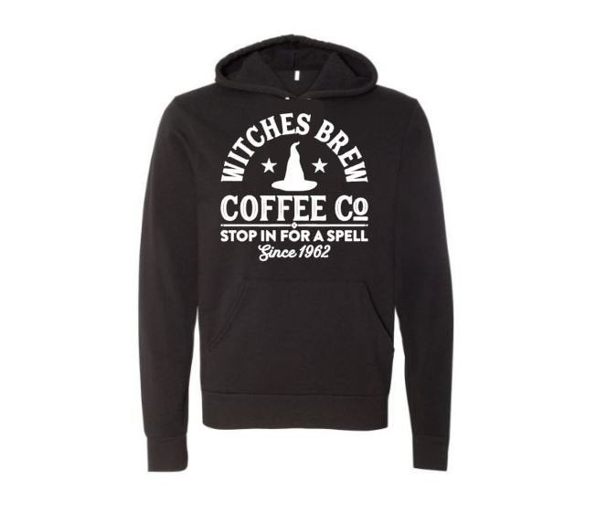 Halloween Hoodie, Witches Brew, Coffee Apparel, Funny Hoodies, Halloween Apparel, Gift For Her, Hoodies, Graphic, Halloween Outfit, Trendy - Chase Me Tees LLC