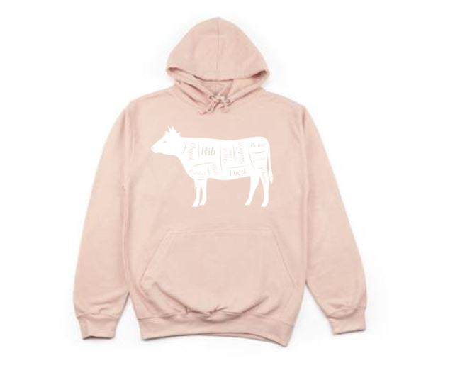 Cow Hoodie, Cow Cuts, Cow Farmer, Cattle Farm, Cattle Hoodie, Gift For Farmer, Beef Eater, Gift For Him, Unisex Hoodies, Farm Life, Dad Gift - Chase Me Tees LLC
