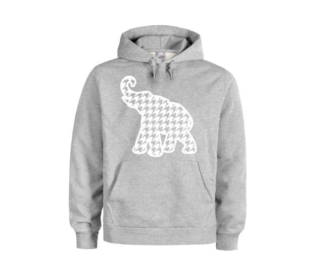 Unisex Hoodie, Houndstooth Elephant, Roll Tide Apparel, Alabama Hoodie, Alabama Football, Sports Hoodie, Football Hoodie, Alabama Apparel - Chase Me Tees LLC