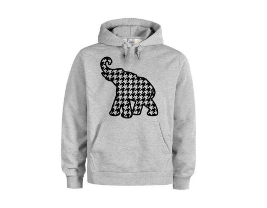 Unisex Hoodie, Houndstooth Elephant, Roll Tide Apparel, Alabama Hoodie, Alabama Football, Sports Hoodie, Football Hoodie, Alabama Apparel - Chase Me Tees LLC