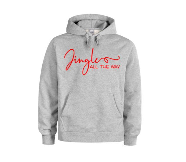 Christmas Hoodie, Jingle All The Way, Christmas Apparel, Unisex Hoodies, Festive, Seasons Greetings, Gift For Her, Holiday Hoodie, HO HO HO - Chase Me Tees LLC