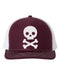 Skull Hat, Skull And Bones, Skull Trucker Hat, Baseball Cap, Bones, Skull Lover, Adjustable, 10 Different Colors!, Pirate Hat, White Text - Chase Me Tees LLC